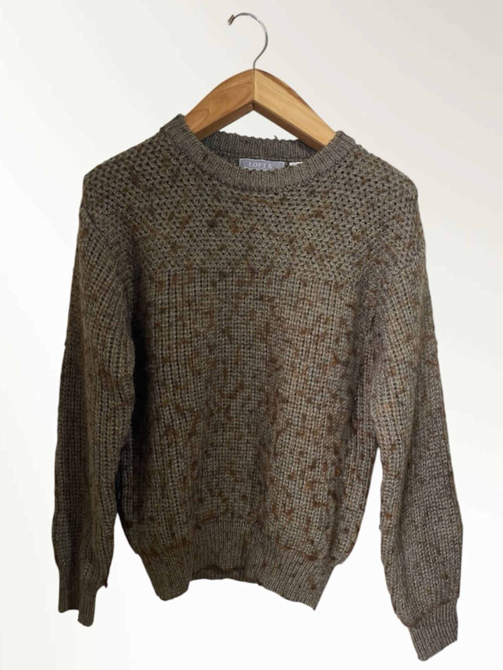 Loft & Brownstone Men's Vintage Crewneck Knit Wool Sweater Size Large